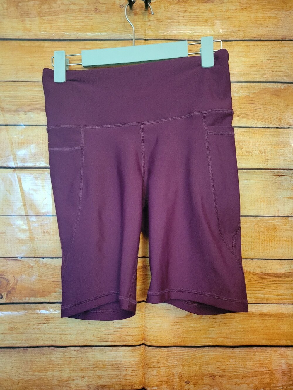 High-Waist Women’s Bike Shorts in Deep Plum - M